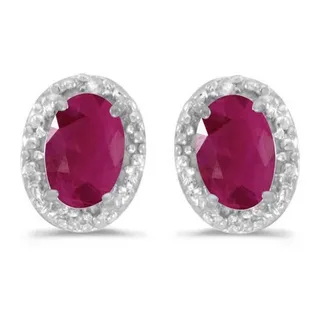 oval ruby earrings